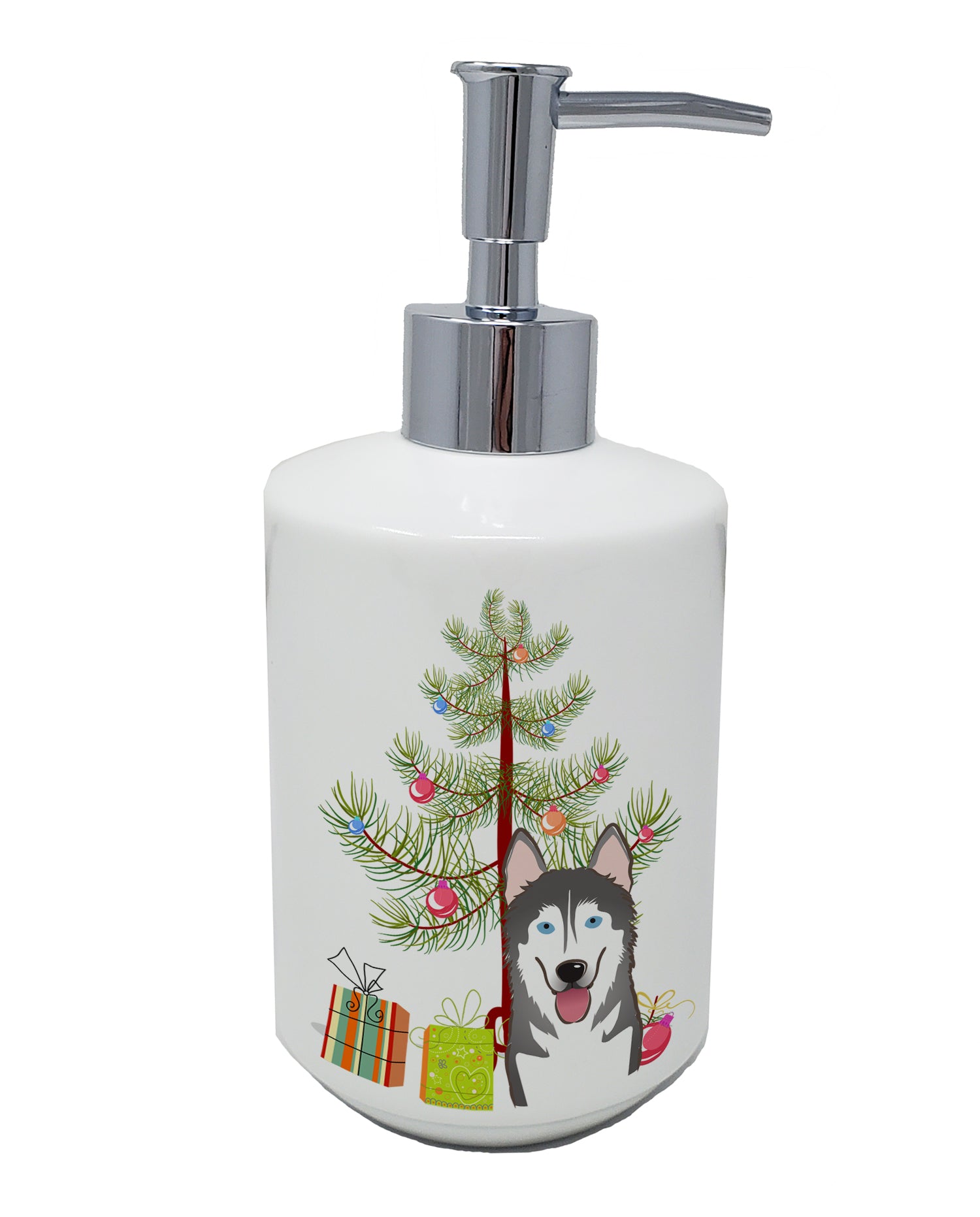 Buy this Christmas Tree and Alaskan Malamute Ceramic Soap Dispenser