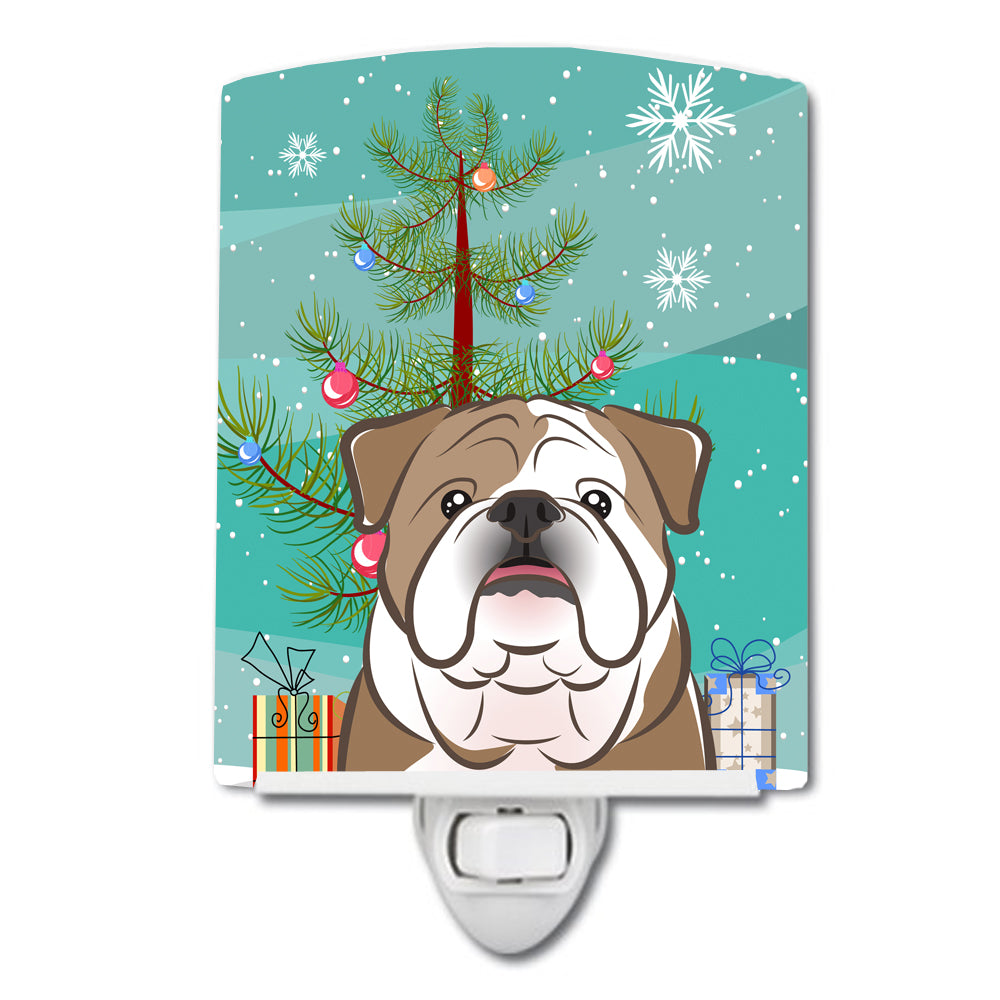 Christmas Tree and English Bulldog  Ceramic Night Light BB1591CNL - the-store.com
