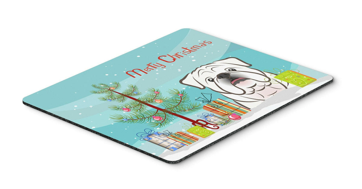 Christmas Tree and White English Bulldog  Mouse Pad, Hot Pad or Trivet BB1592MP by Caroline&#39;s Treasures
