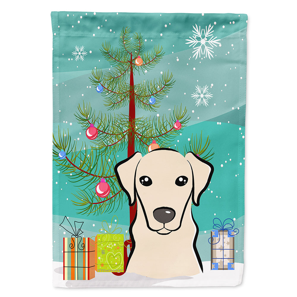 Christmas Tree and Yellow Labrador Flag Canvas House Size BB1594CHF  the-store.com.