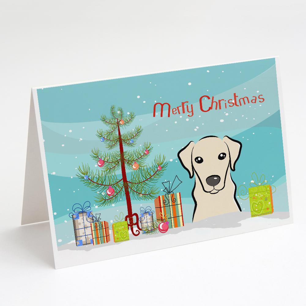 Buy this Christmas Tree and Yellow Labrador Greeting Cards and Envelopes Pack of 8