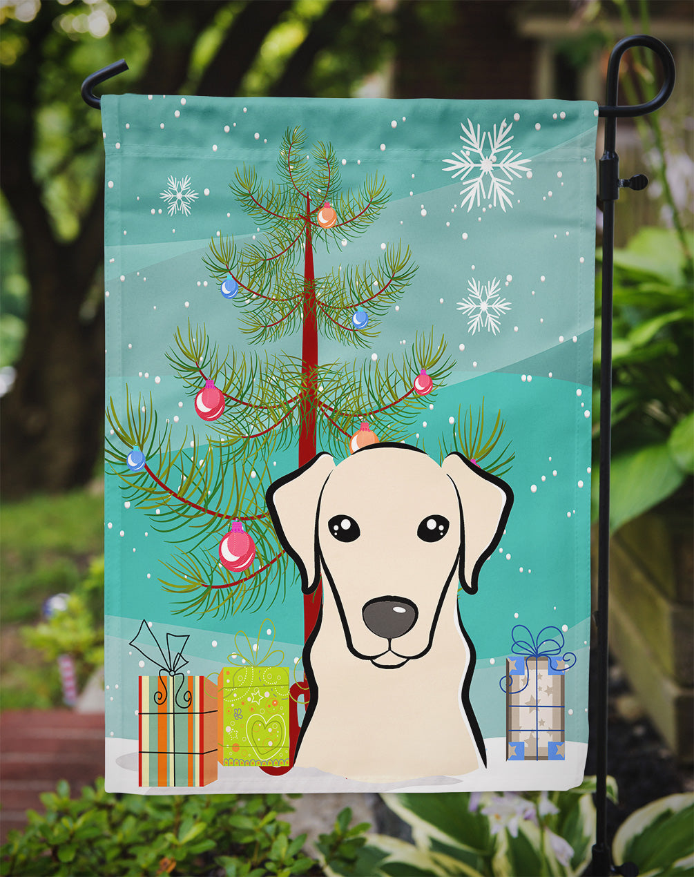 Christmas Tree and Yellow Labrador Flag Garden Size BB1594GF.