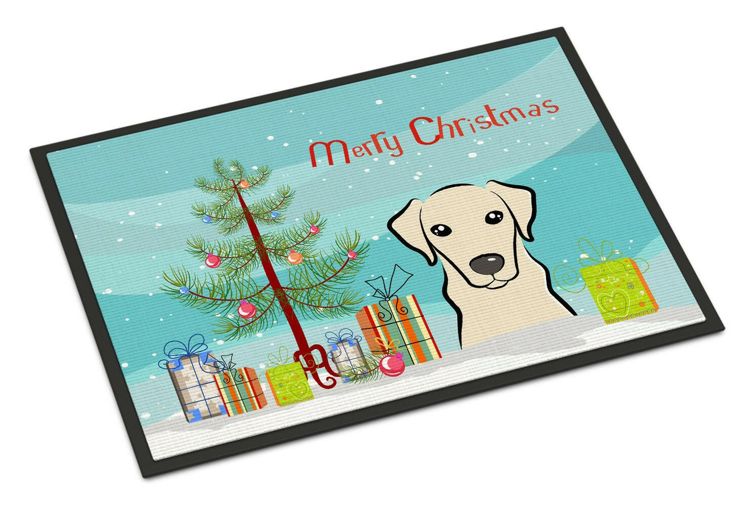 Christmas Tree and Yellow Labrador Indoor or Outdoor Mat 24x36 BB1594JMAT - the-store.com