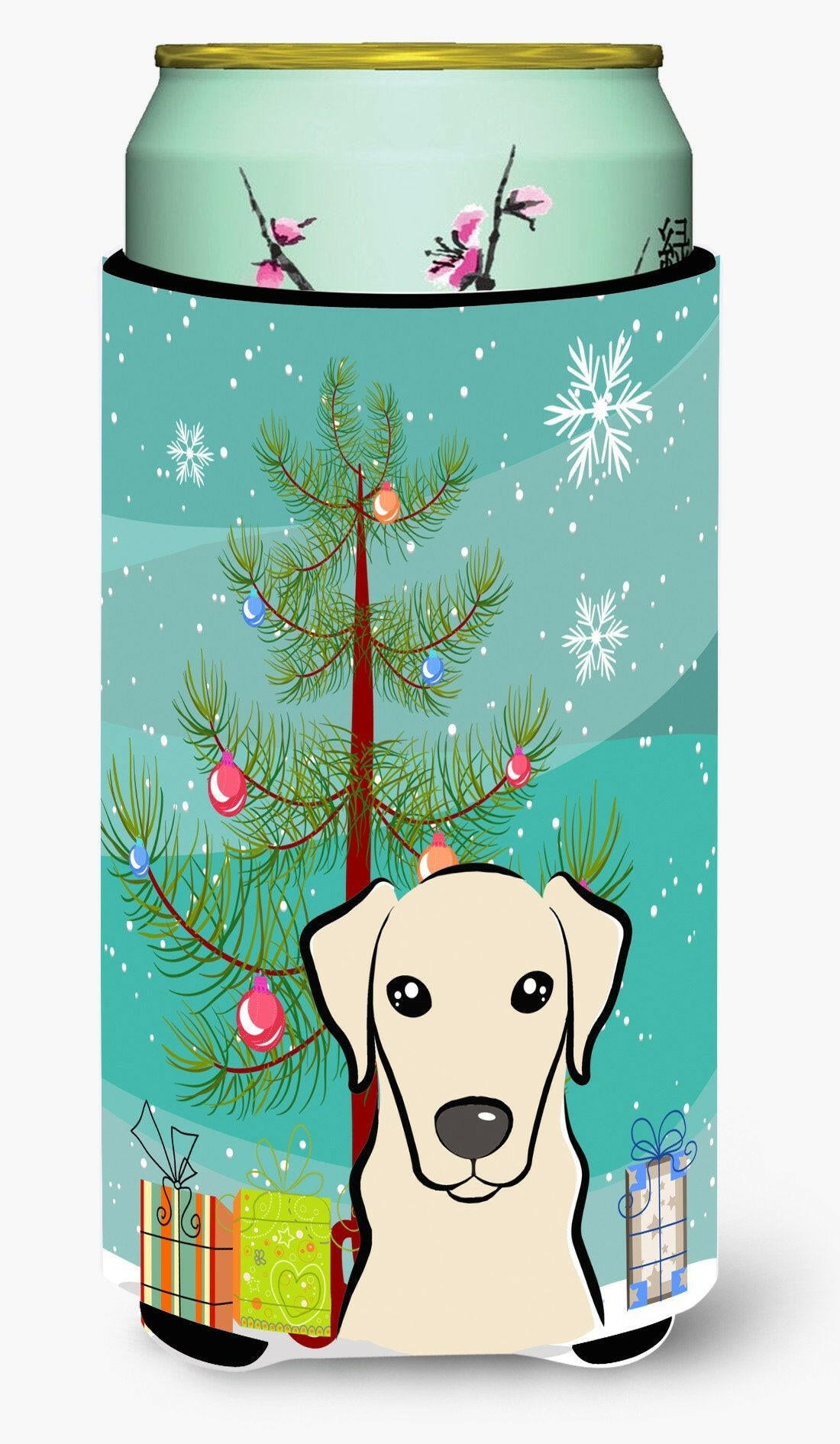 Christmas Tree and Yellow Labrador Tall Boy Beverage Insulator Hugger BB1594TBC by Caroline&#39;s Treasures