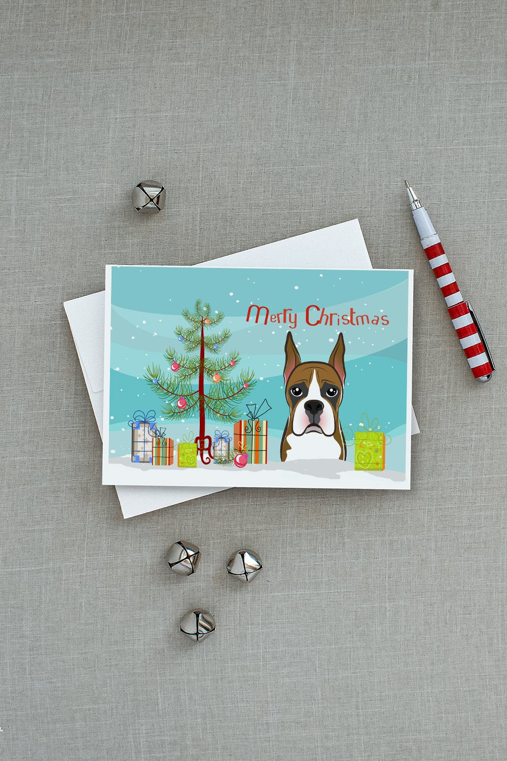 Christmas Tree and Boxer Greeting Cards and Envelopes Pack of 8 - the-store.com
