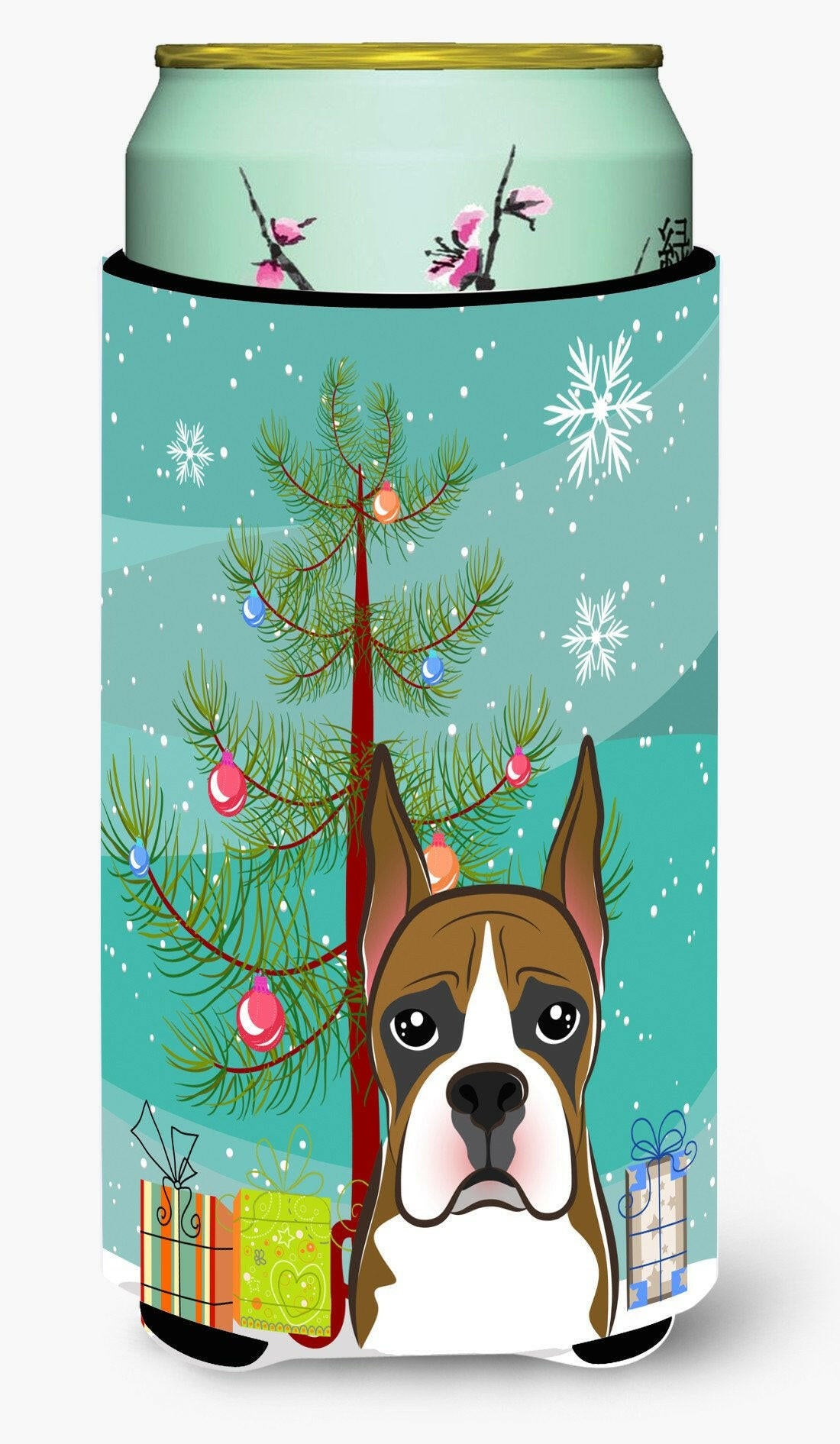 Christmas Tree and Boxer Tall Boy Beverage Insulator Hugger BB1595TBC by Caroline&#39;s Treasures