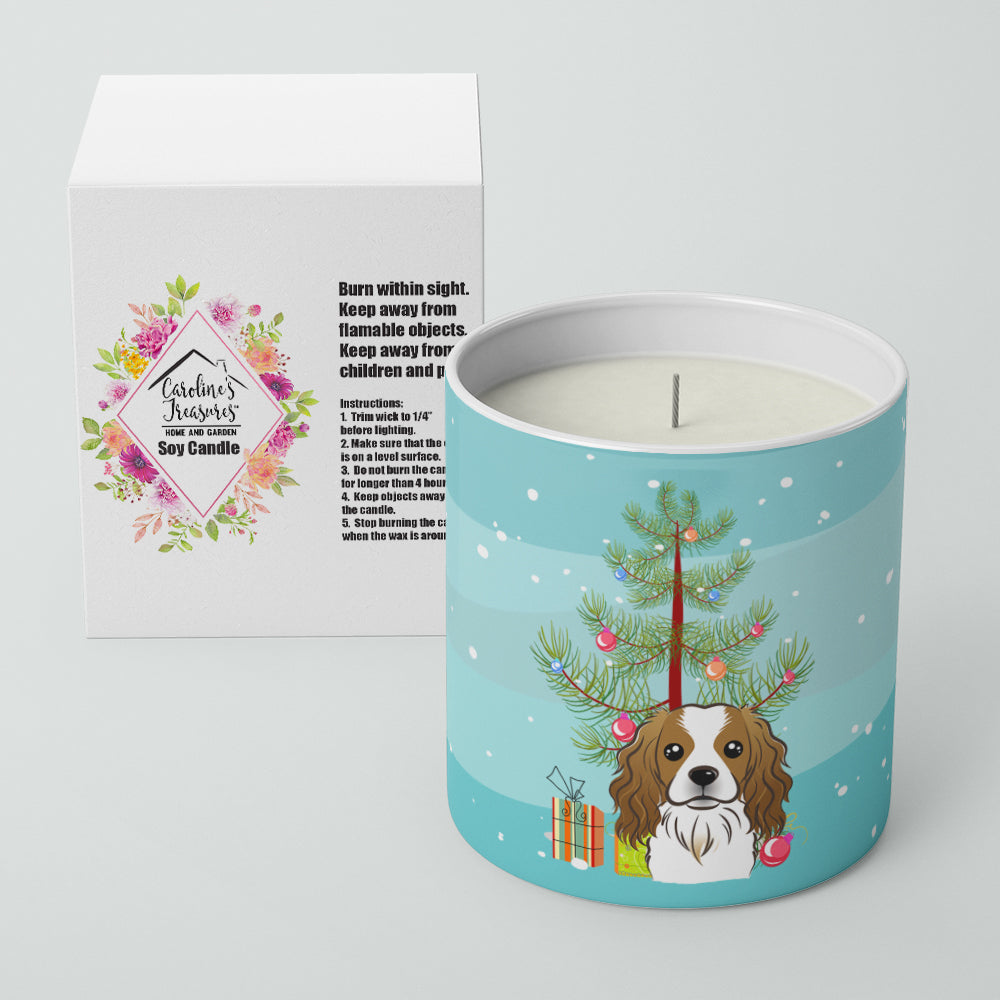 Caroline's Treasures Christmas Tree and Cavalier Spaniel 10 oz Decorative Soy Candle