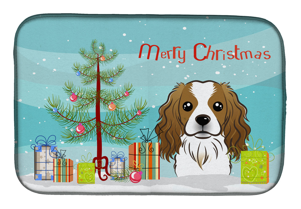 Christmas Tree and Cavalier Spaniel Dish Drying Mat BB1596DDM  the-store.com.
