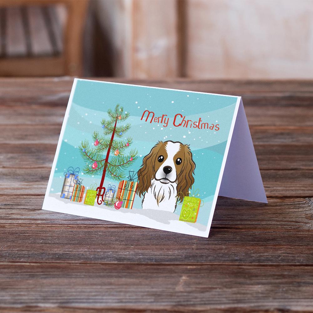 Christmas Tree and Cavalier Spaniel Greeting Cards and Envelopes Pack of 8 - the-store.com