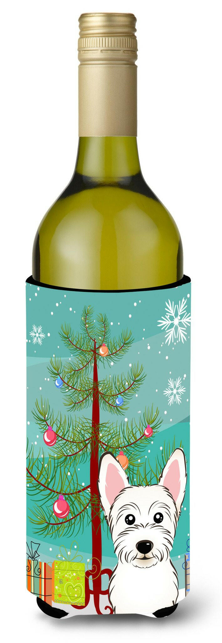 Christmas Tree and Westie Wine Bottle Beverage Insulator Hugger BB1598LITERK by Caroline&#39;s Treasures