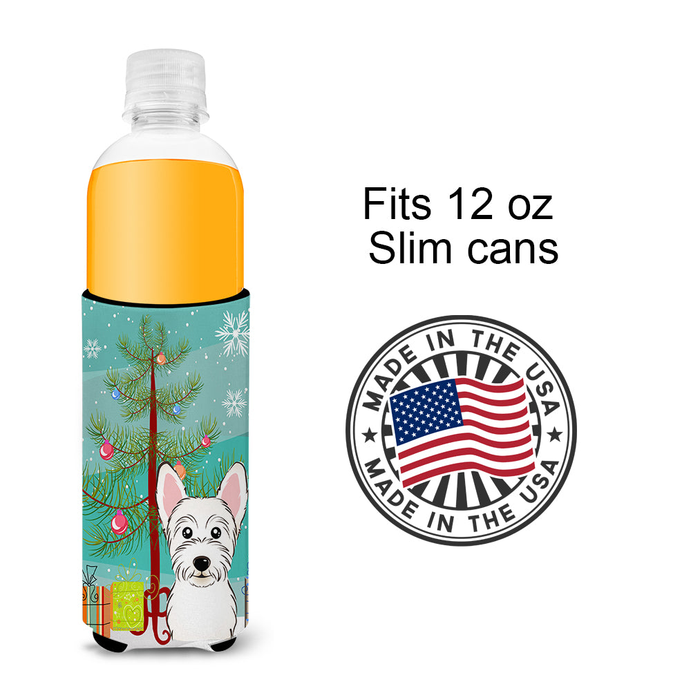 Christmas Tree and Westie Ultra Beverage Insulators for slim cans BB1598MUK  the-store.com.
