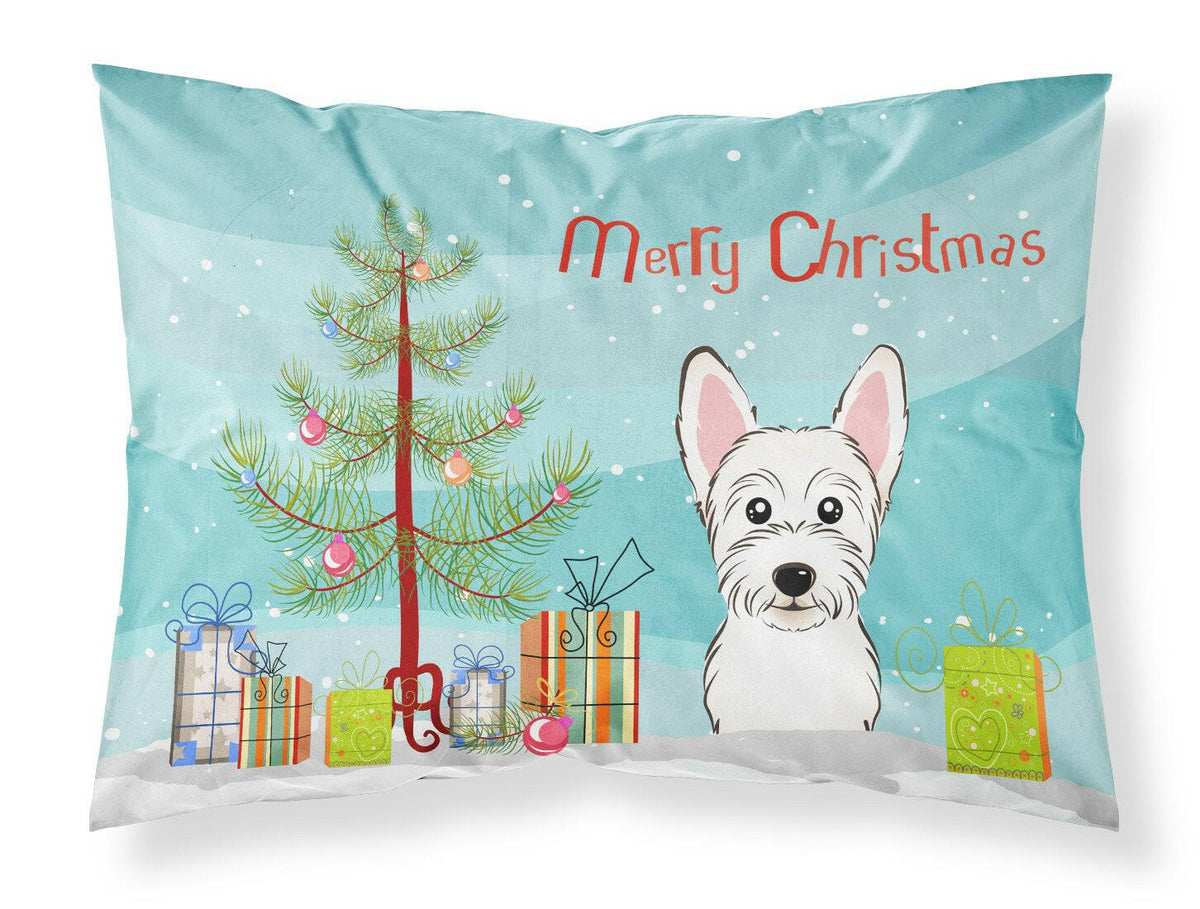 Christmas Tree and Westie Fabric Standard Pillowcase BB1598PILLOWCASE by Caroline&#39;s Treasures