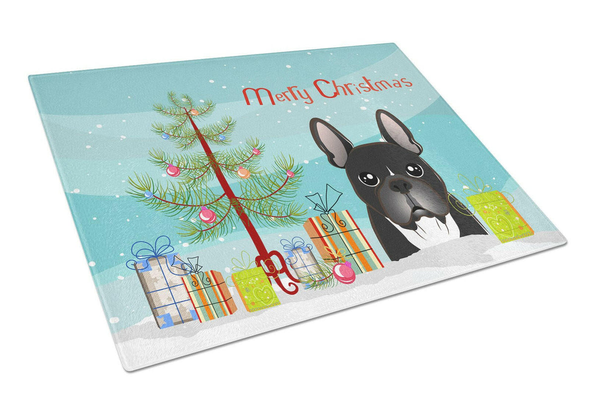 Christmas Tree and French Bulldog Glass Cutting Board Large BB1599LCB by Caroline&#39;s Treasures