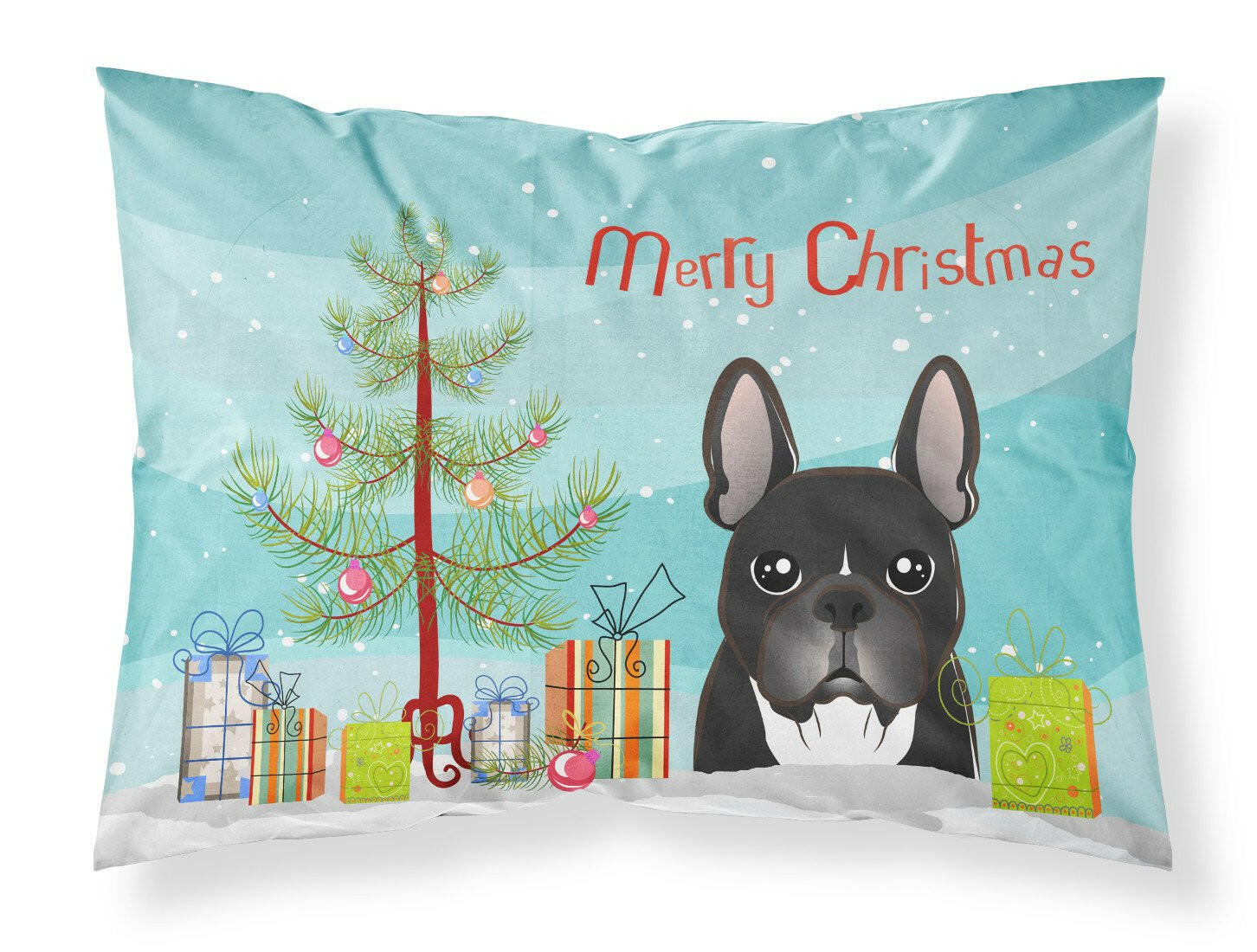 Christmas Tree and French Bulldog Fabric Standard Pillowcase BB1599PILLOWCASE by Caroline's Treasures