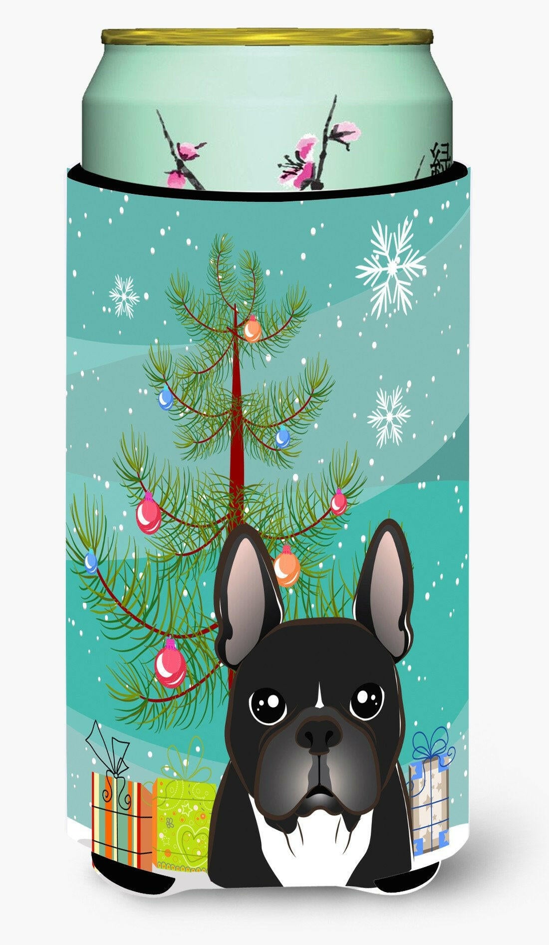 Christmas Tree and French Bulldog Tall Boy Beverage Insulator Hugger BB1599TBC by Caroline&#39;s Treasures