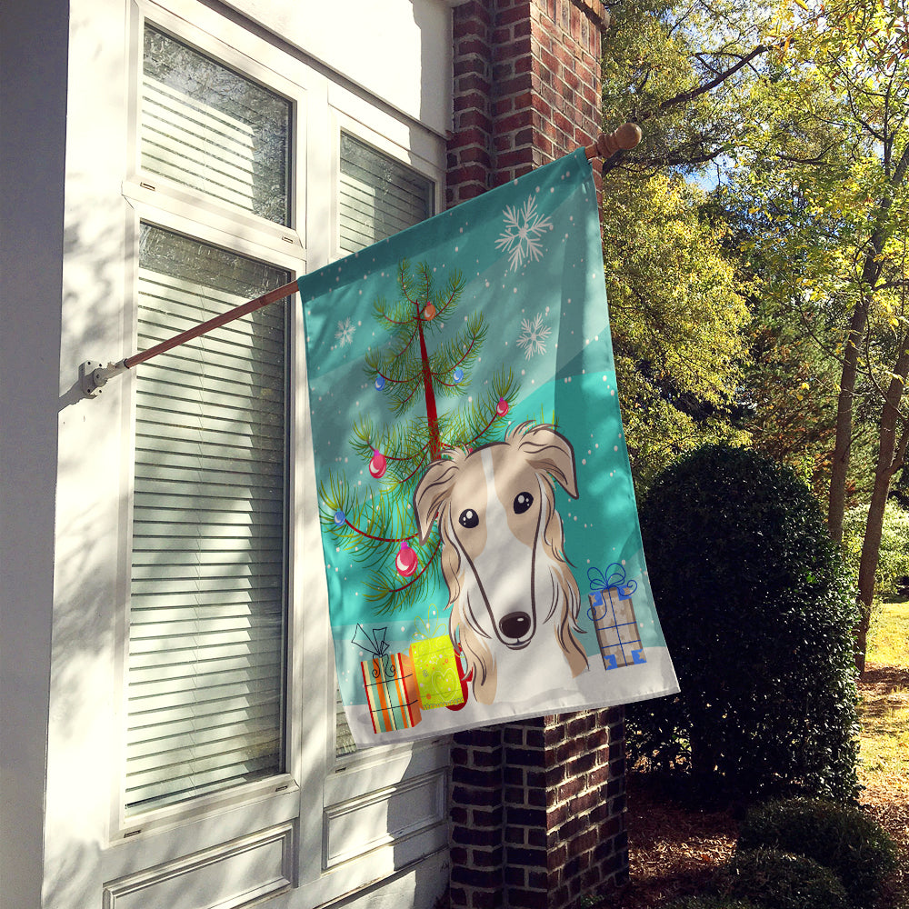 Christmas Tree and Borzoi Flag Canvas House Size BB1600CHF  the-store.com.