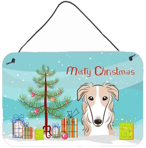 Christmas Tree and Borzoi Wall or Door Hanging Prints BB1600DS812 by Caroline&#39;s Treasures