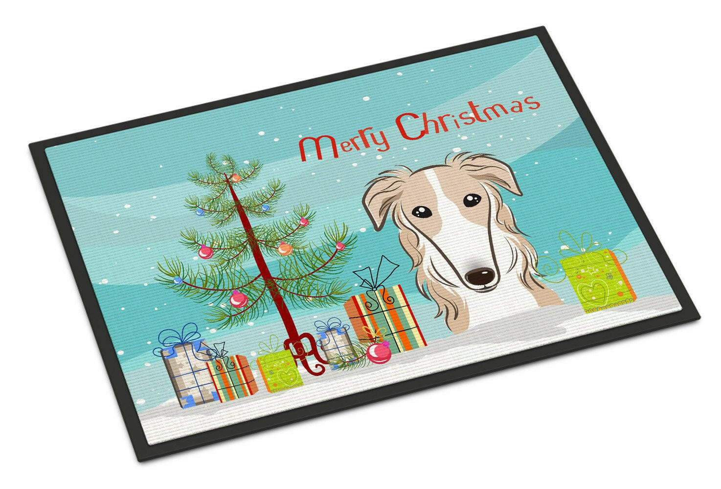 Christmas Tree and Borzoi Indoor or Outdoor Mat 24x36 BB1600JMAT - the-store.com