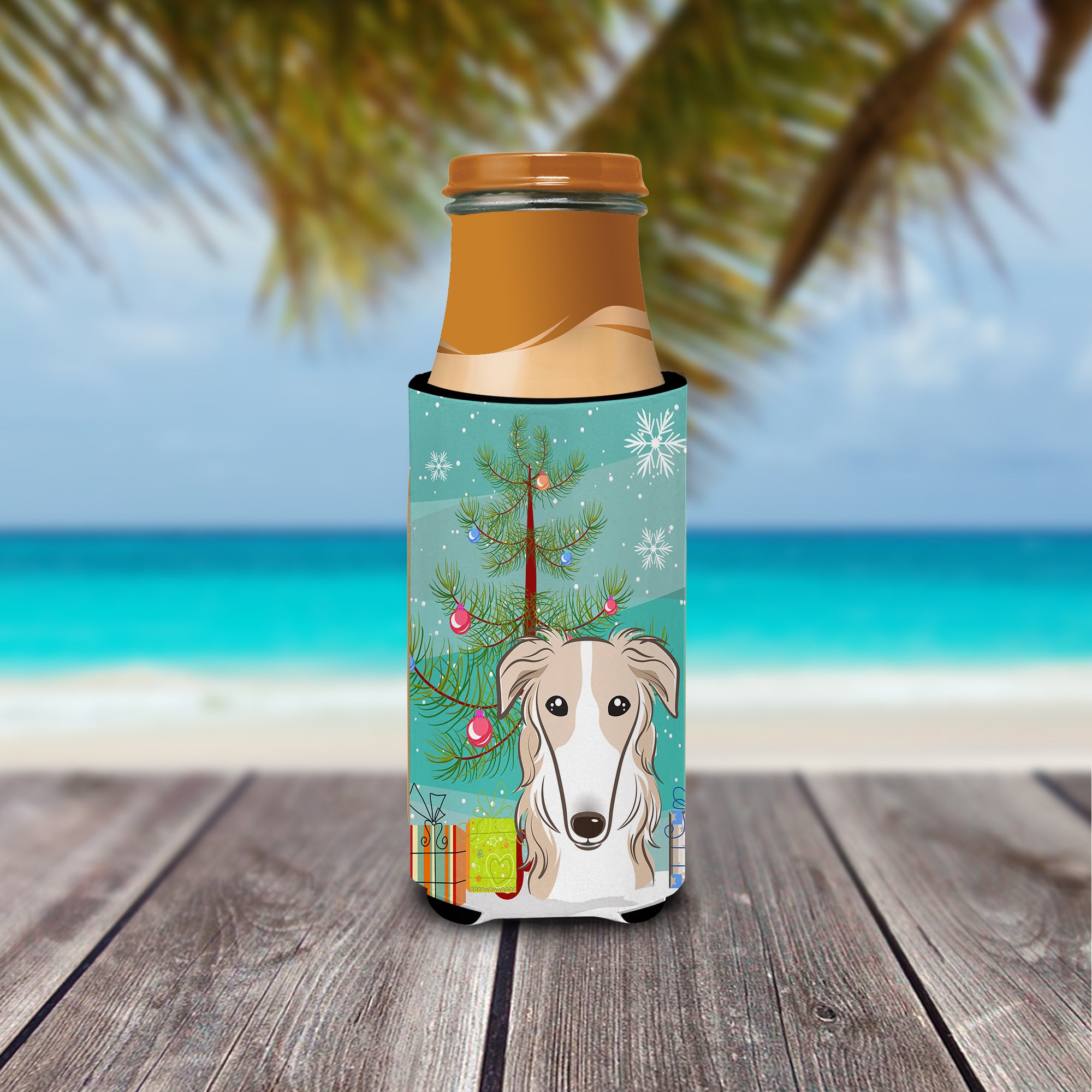 Christmas Tree and Borzoi Ultra Beverage Insulators for slim cans BB1600MUK  the-store.com.