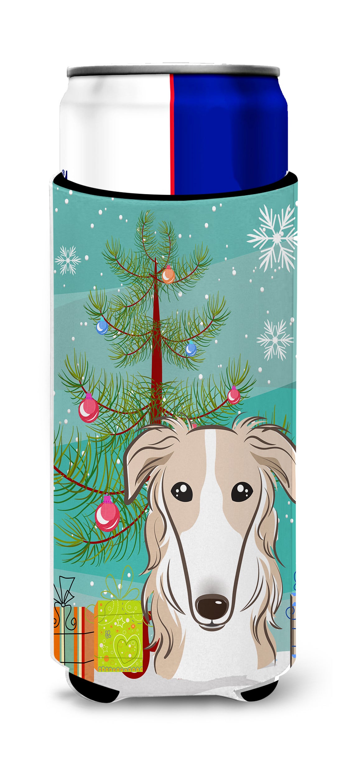 Christmas Tree and Borzoi Ultra Beverage Insulators for slim cans BB1600MUK  the-store.com.