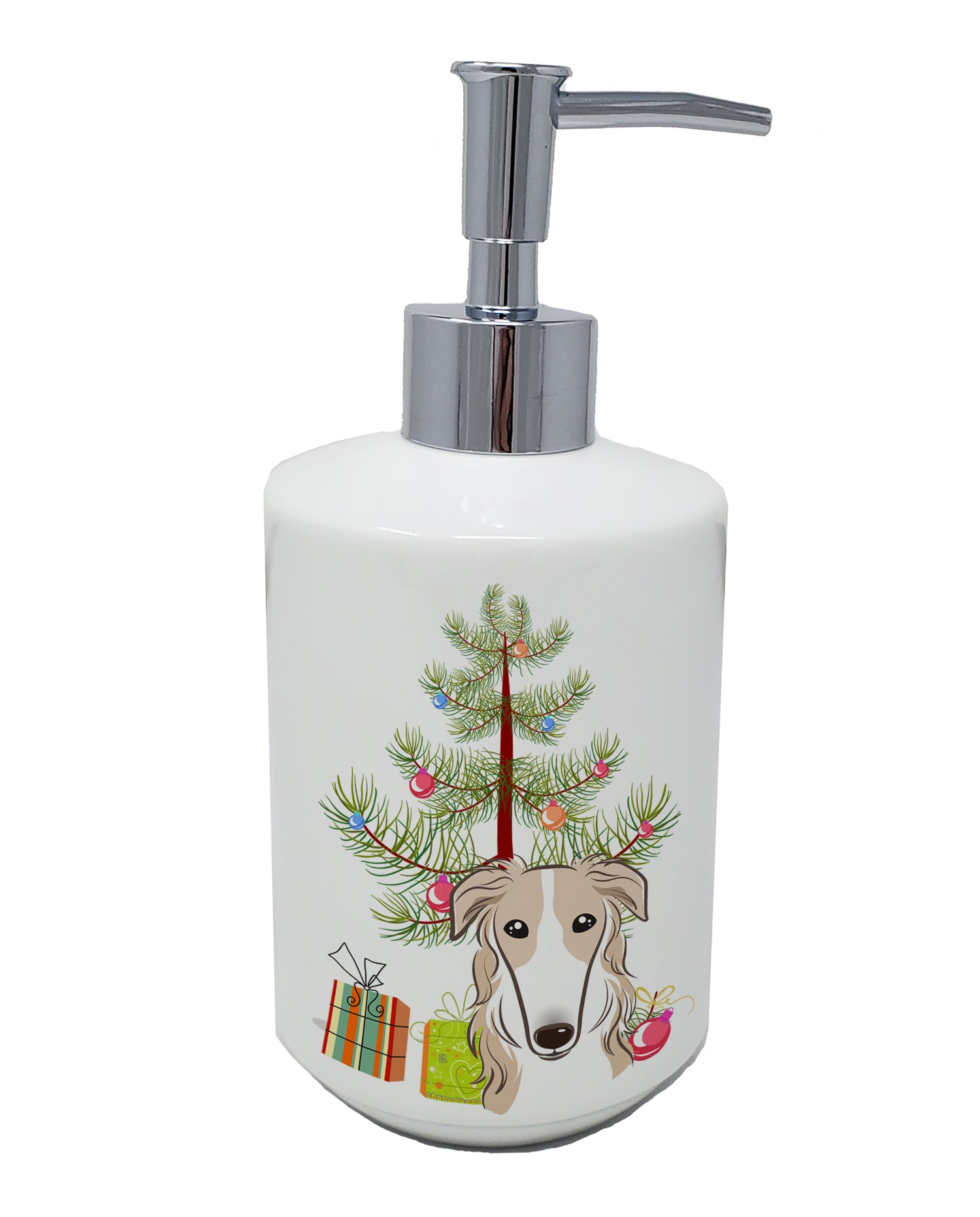 Buy this Christmas Tree and Borzoi Ceramic Soap Dispenser