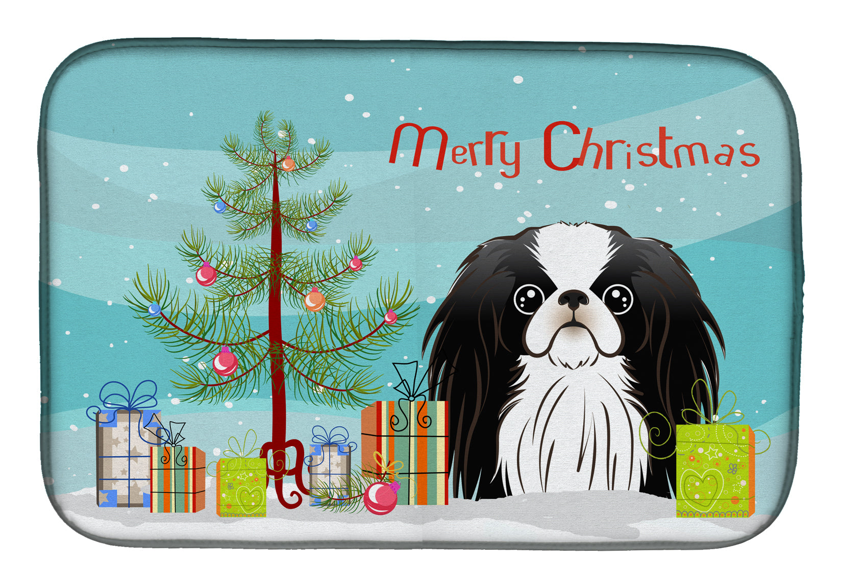 Christmas Tree and Japanese Chin Dish Drying Mat BB1602DDM  the-store.com.