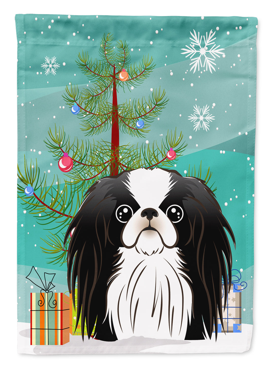 Christmas Tree and Japanese Chin Flag Garden Size BB1602GF