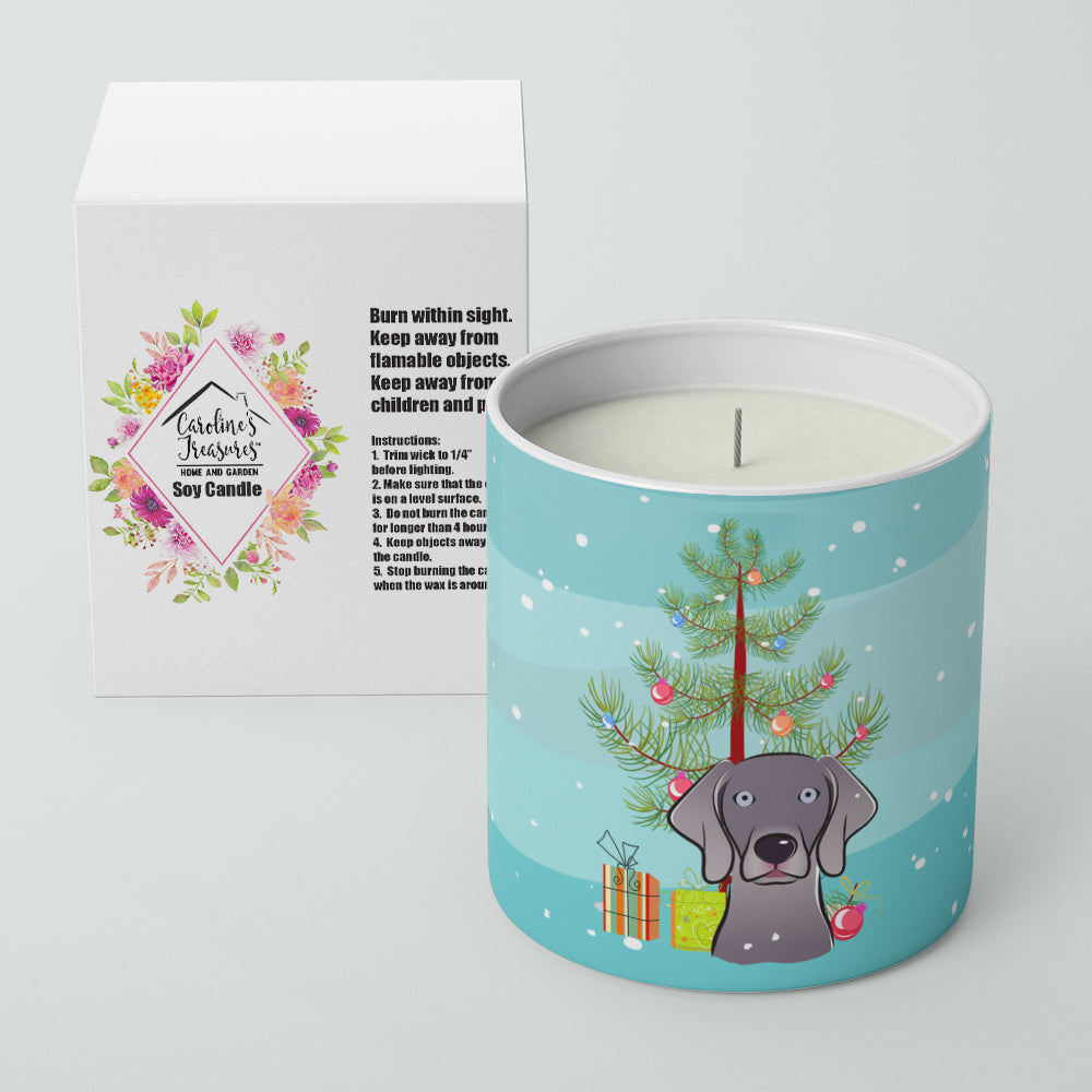 Christmas Tree and Weimaraner 10 oz Decorative Soy Candle - the-store.com