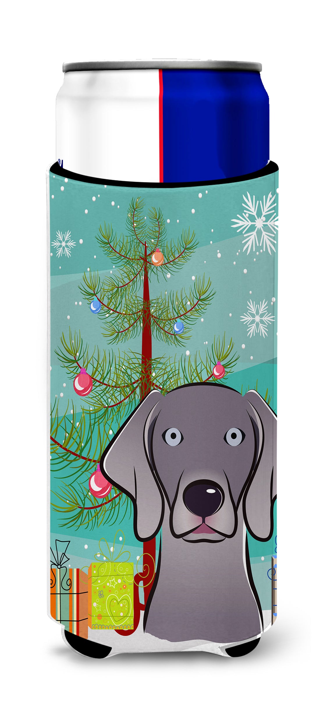 Christmas Tree and Weimaraner Ultra Beverage Insulators for slim cans BB1603MUK
