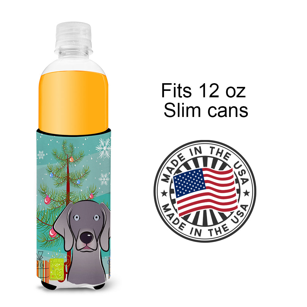 Christmas Tree and Weimaraner Ultra Beverage Insulators for slim cans BB1603MUK