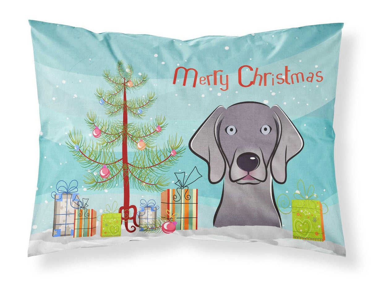 Christmas Tree and Weimaraner Fabric Standard Pillowcase BB1603PILLOWCASE by Caroline&#39;s Treasures