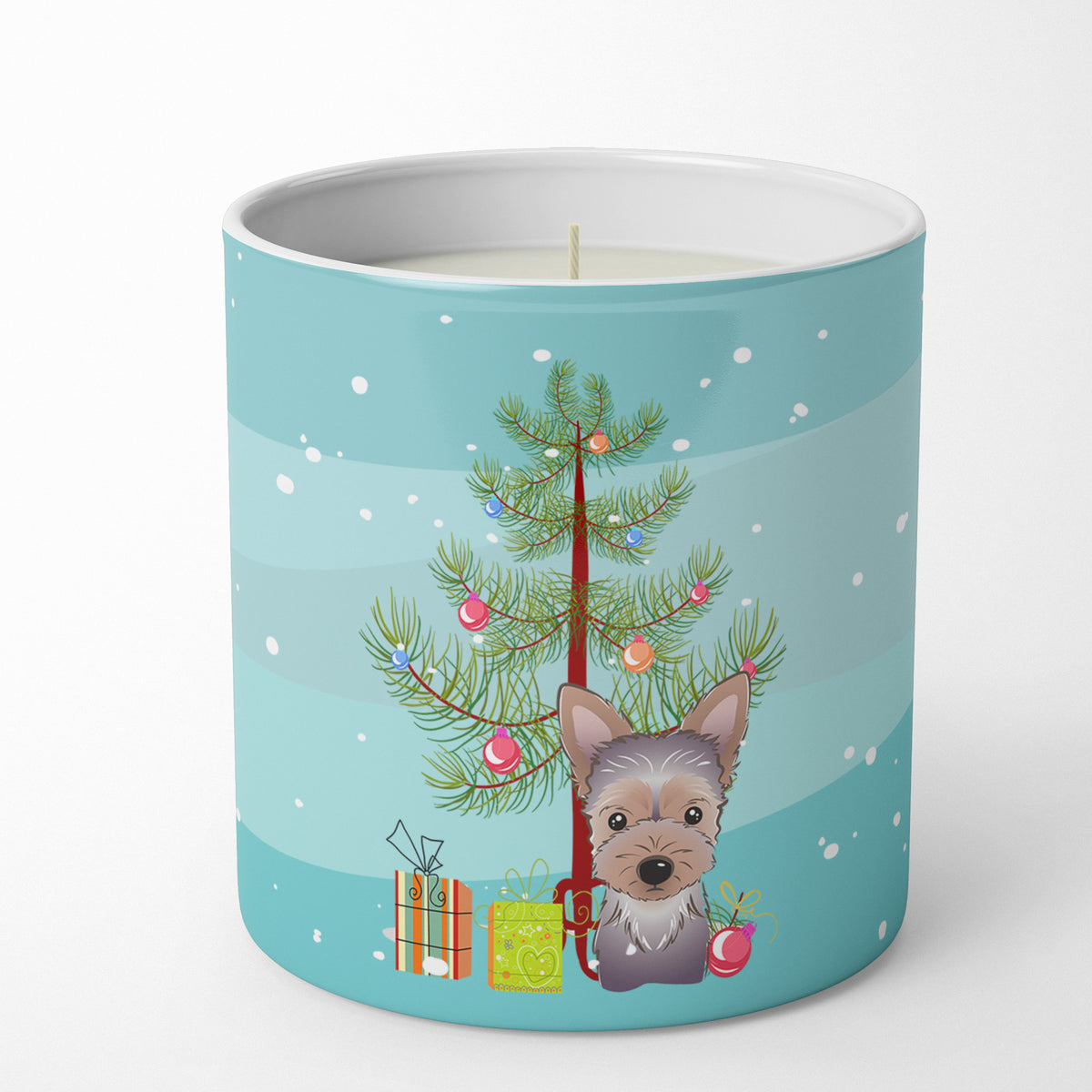 Buy this Christmas Tree and Yorkie Puppy 10 oz Decorative Soy Candle