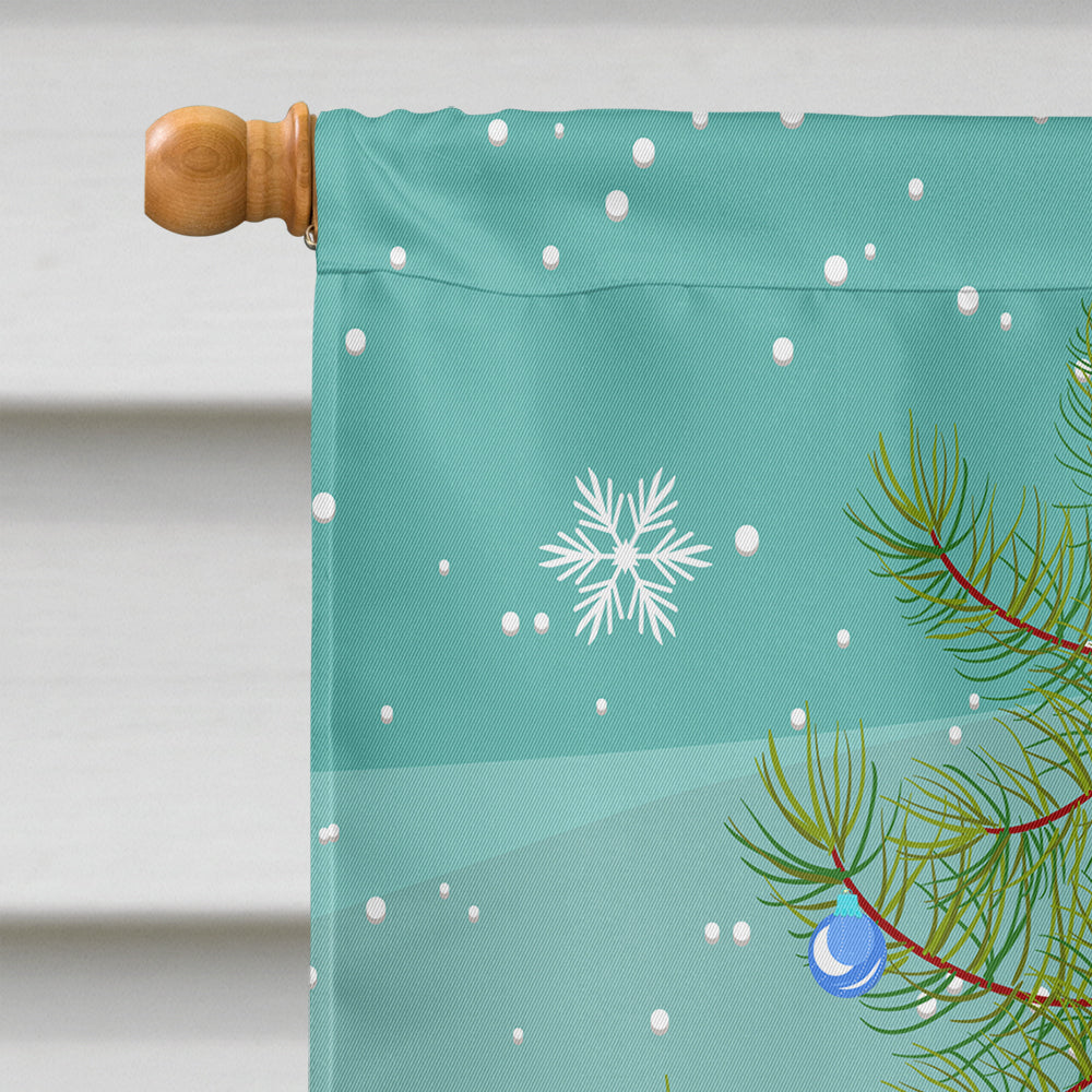 Christmas Tree and Yorkie Puppy Flag Canvas House Size BB1604CHF  the-store.com.