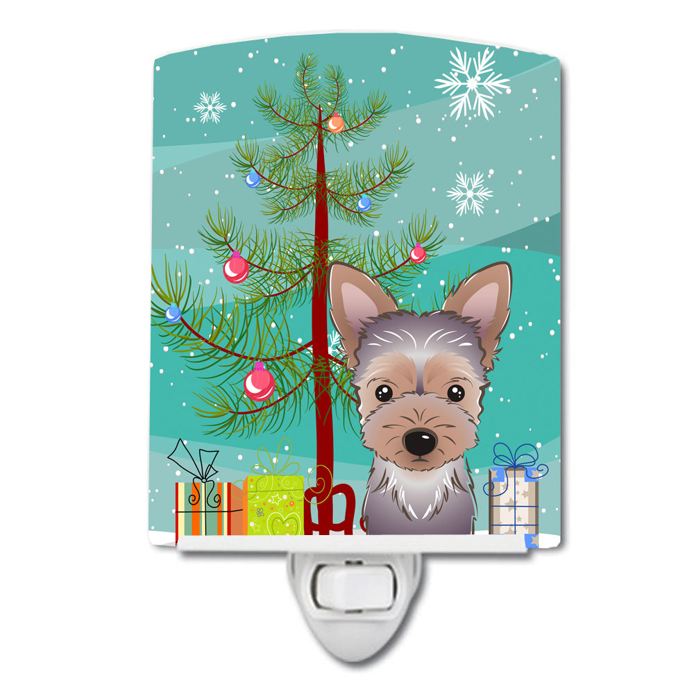 Christmas Tree and Yorkie Puppy Ceramic Night Light BB1604CNL - the-store.com