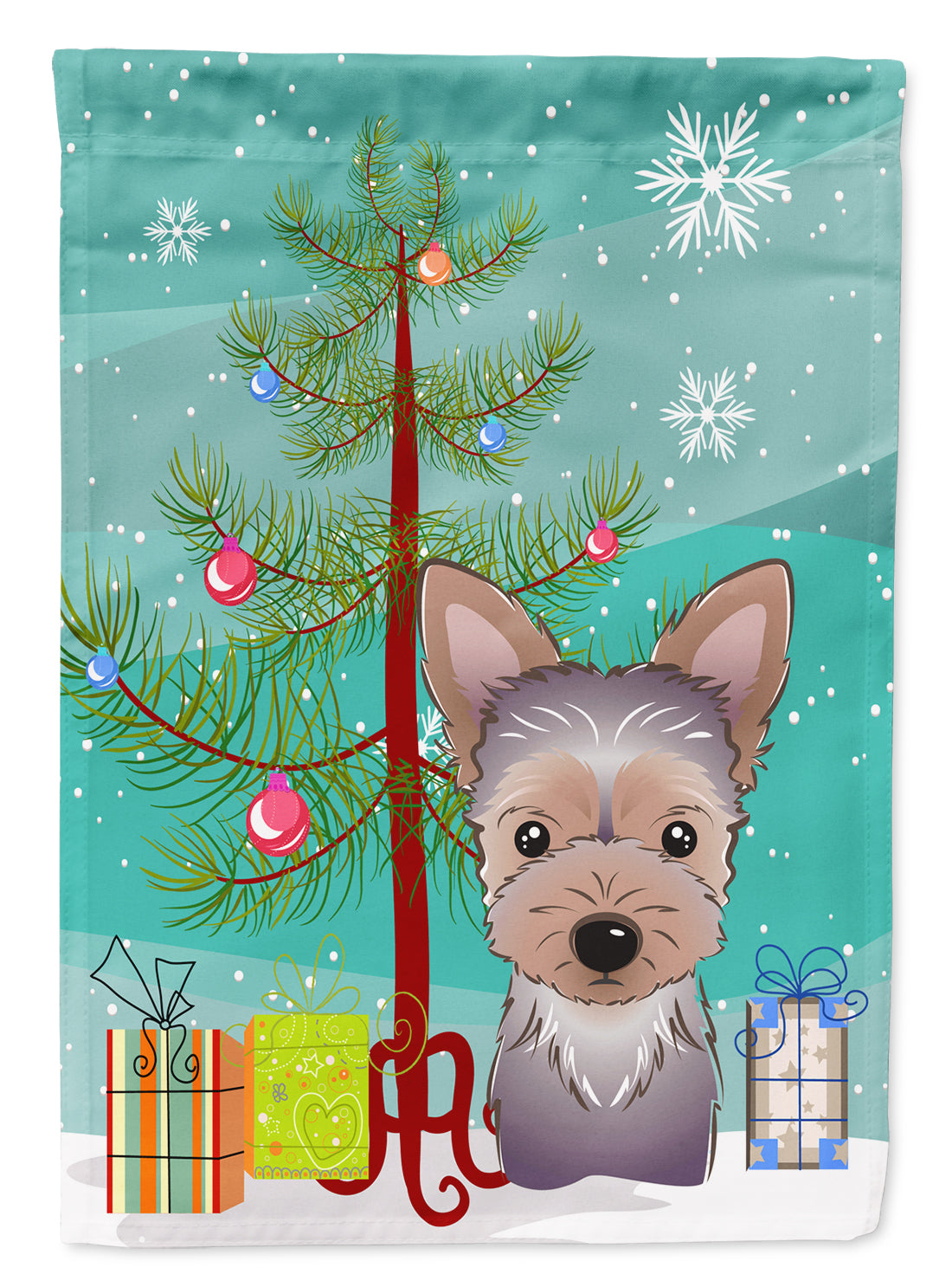 Christmas Tree and Yorkie Puppy Flag Garden Size BB1604GF.