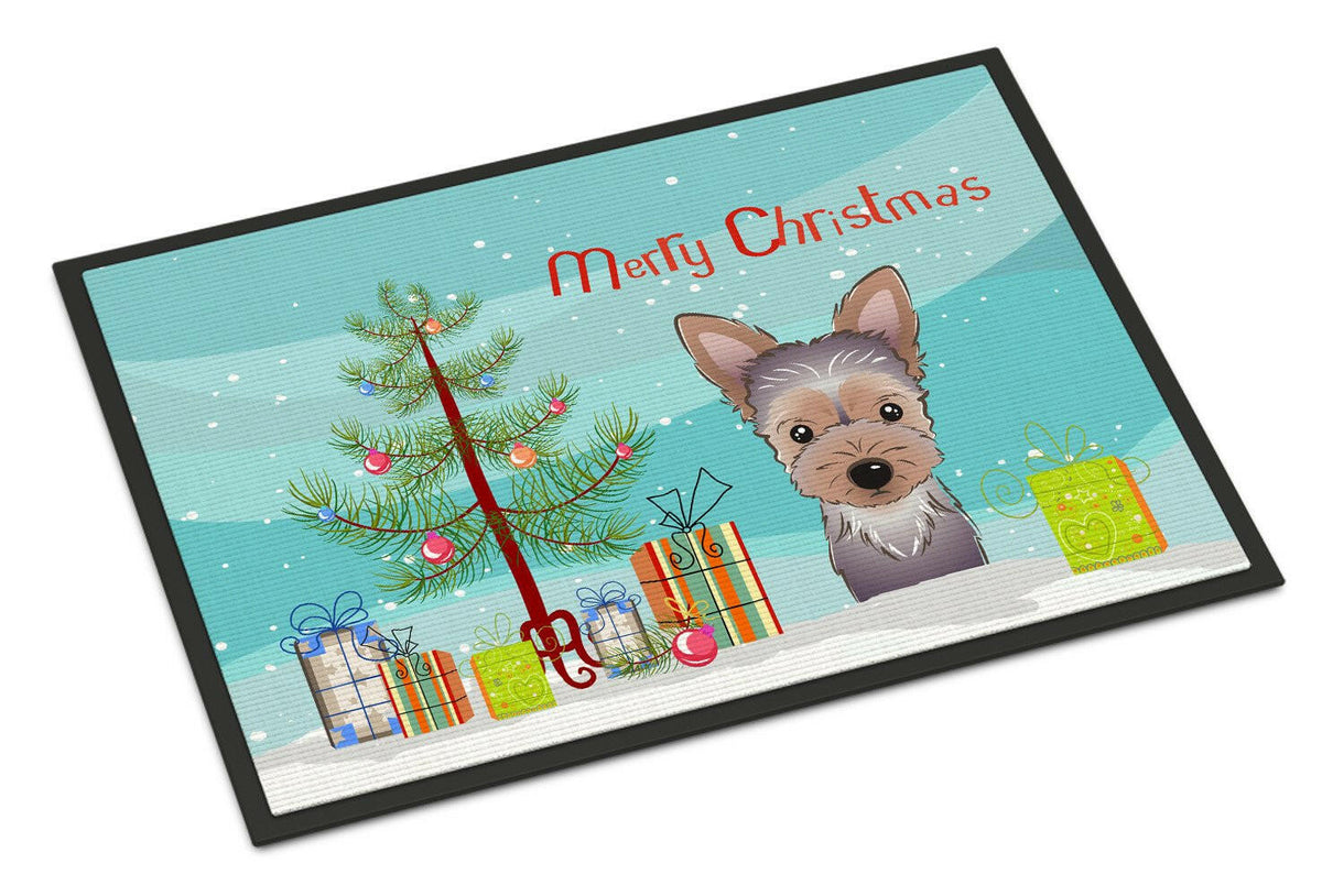 Christmas Tree and Yorkie Puppy Indoor or Outdoor Mat 24x36 BB1604JMAT - the-store.com