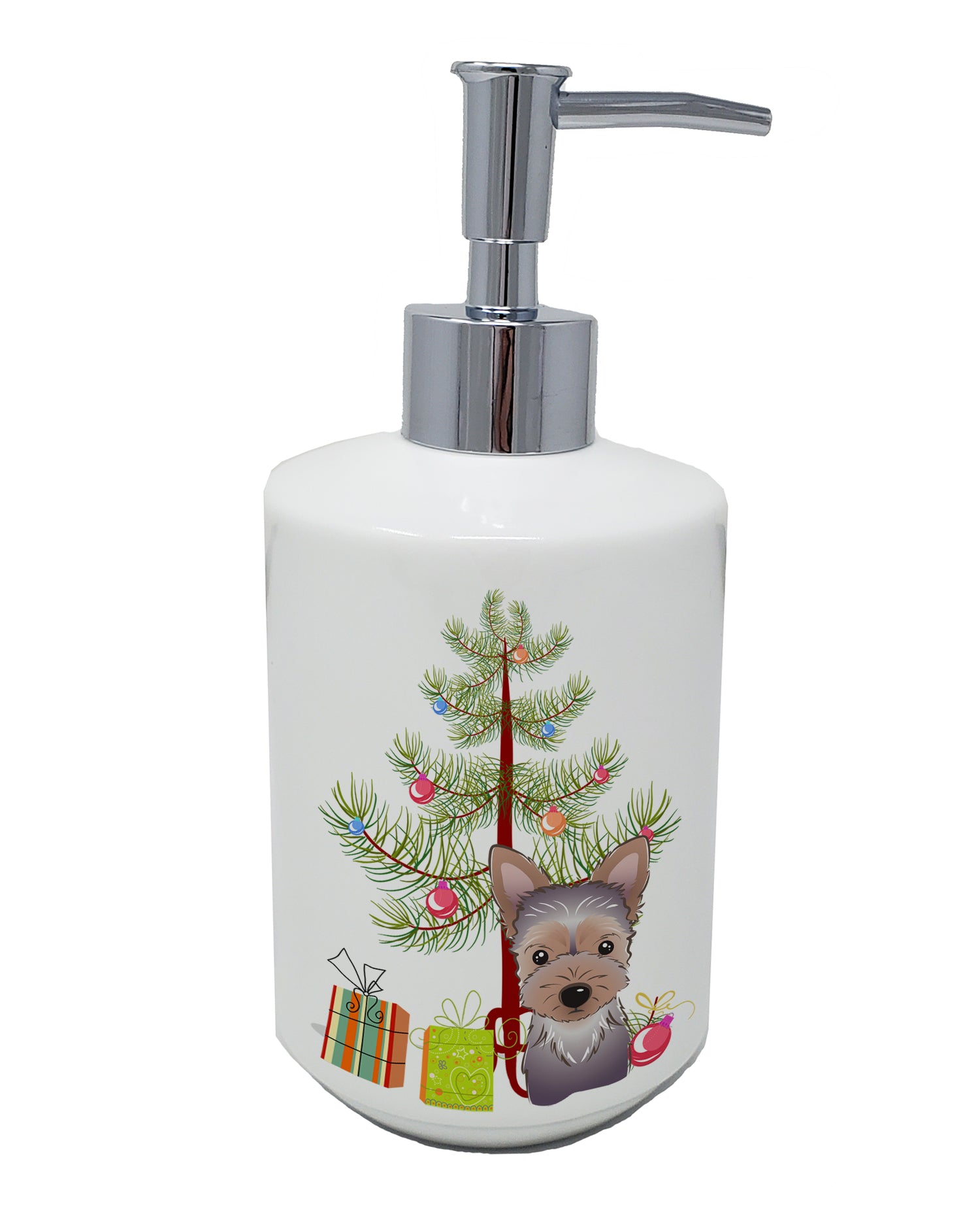 Buy this Christmas Tree and Yorkie Puppy Ceramic Soap Dispenser