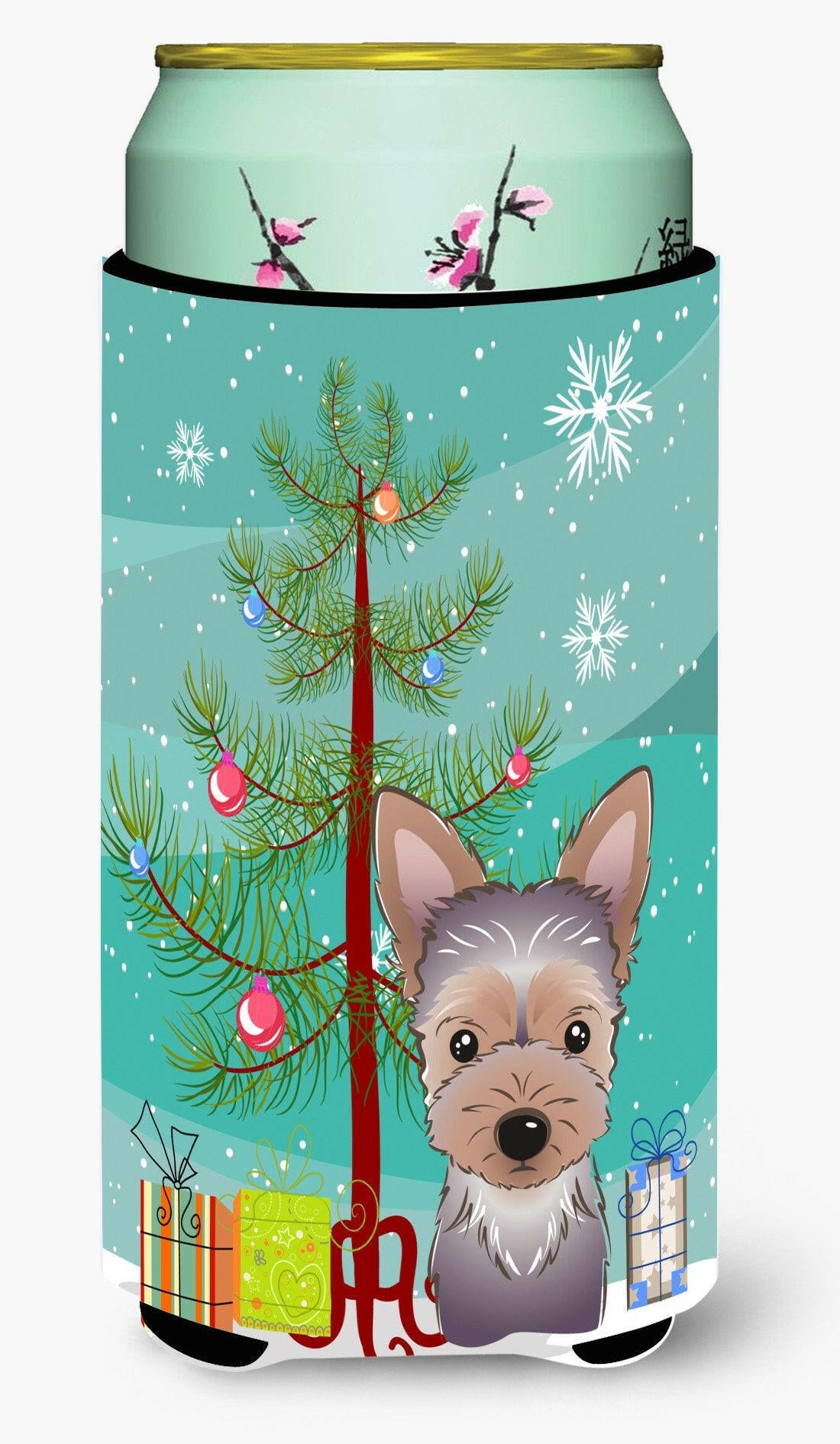 Christmas Tree and Yorkie Puppy Tall Boy Beverage Insulator Hugger BB1604TBC by Caroline&#39;s Treasures