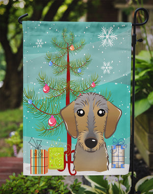 Christmas Tree and Wirehaired Dachshund Flag Garden Size BB1605GF