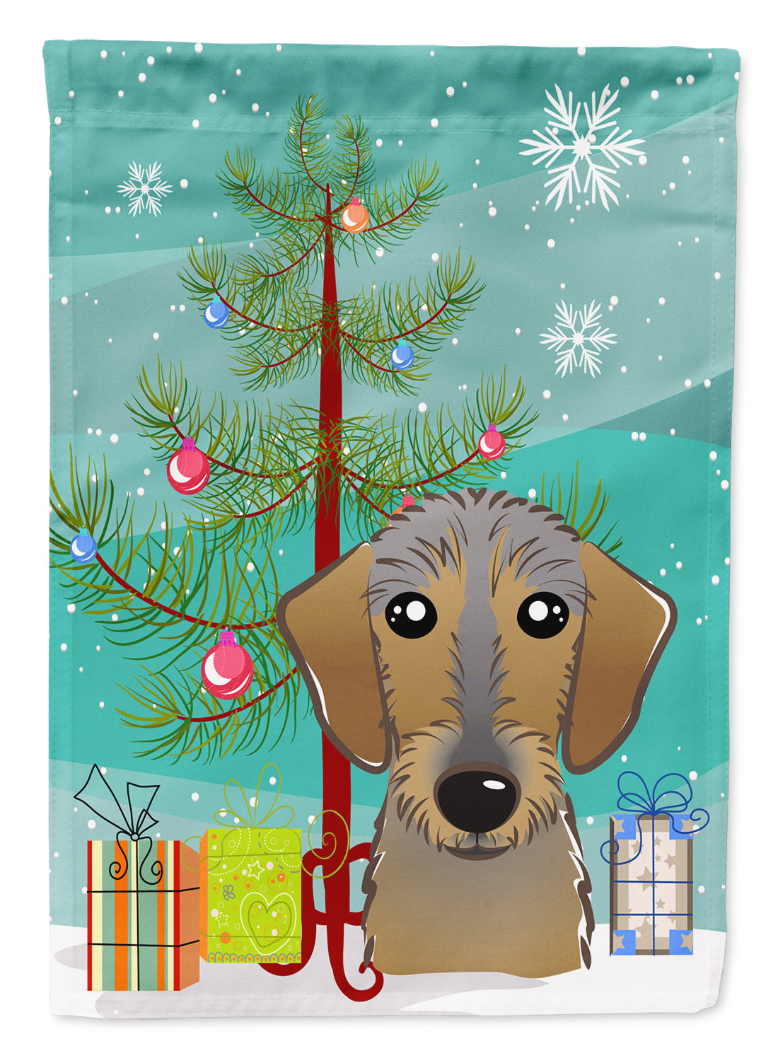 Christmas Tree and Wirehaired Dachshund Flag Garden Size BB1605GF.