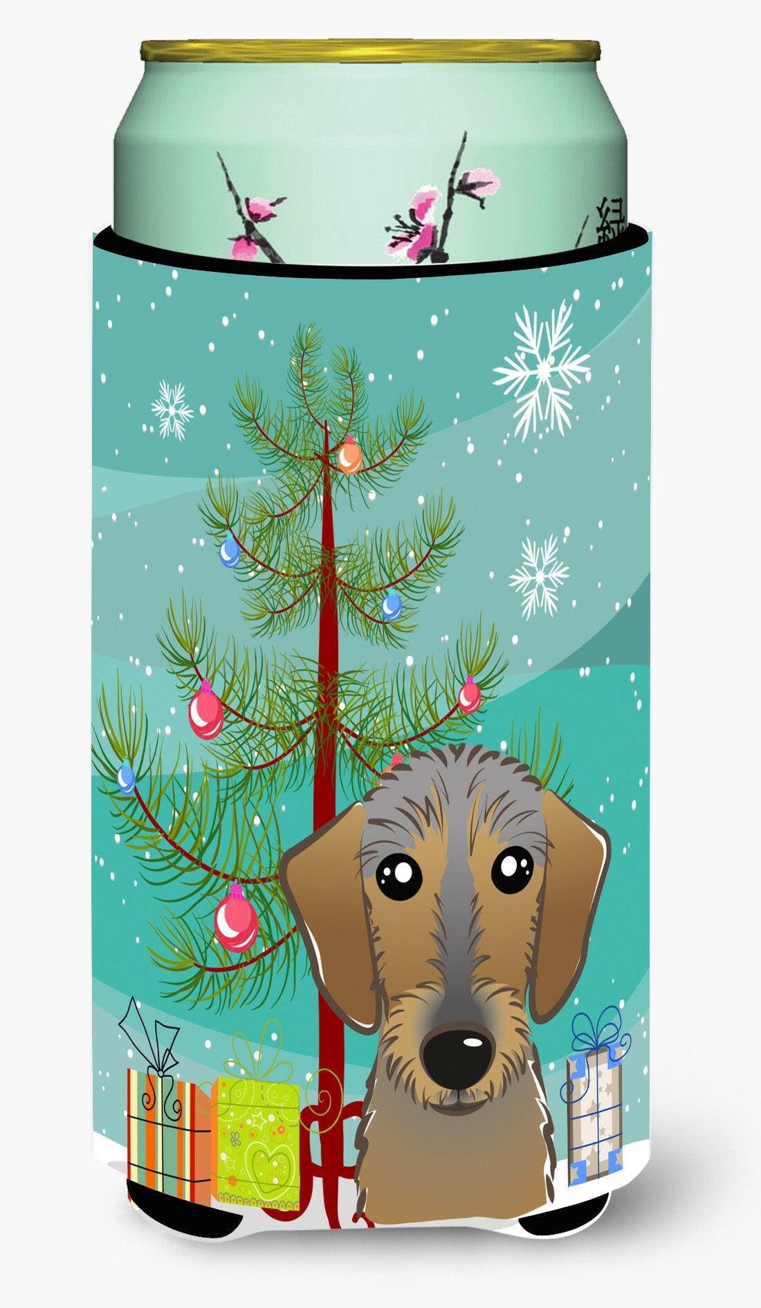 Christmas Tree and Wirehaired Dachshund Tall Boy Beverage Insulator Hugger BB1605TBC by Caroline&#39;s Treasures