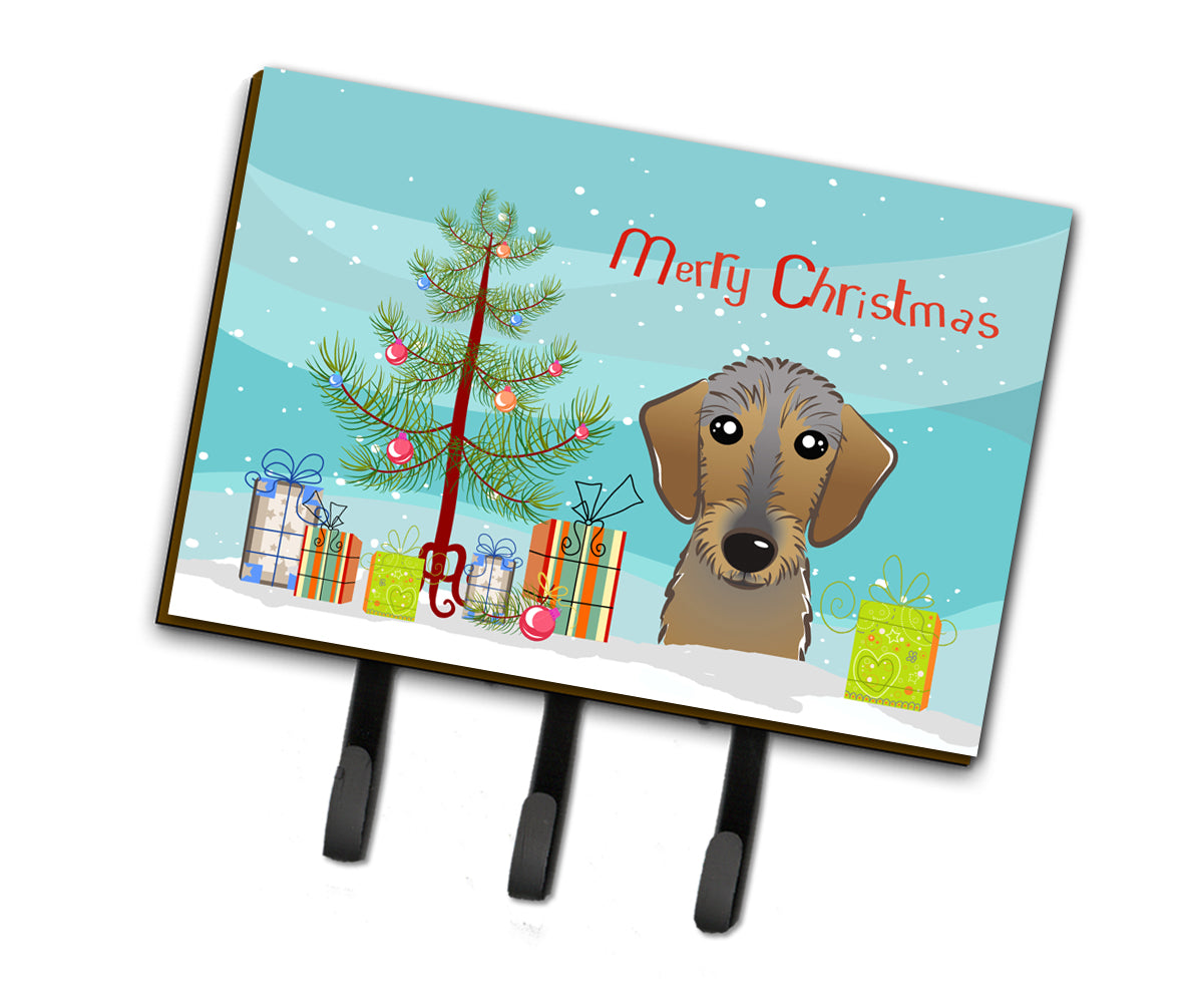 Christmas Tree and Wirehaired Dachshund Leash or Key Holder BB1605TH68  the-store.com.