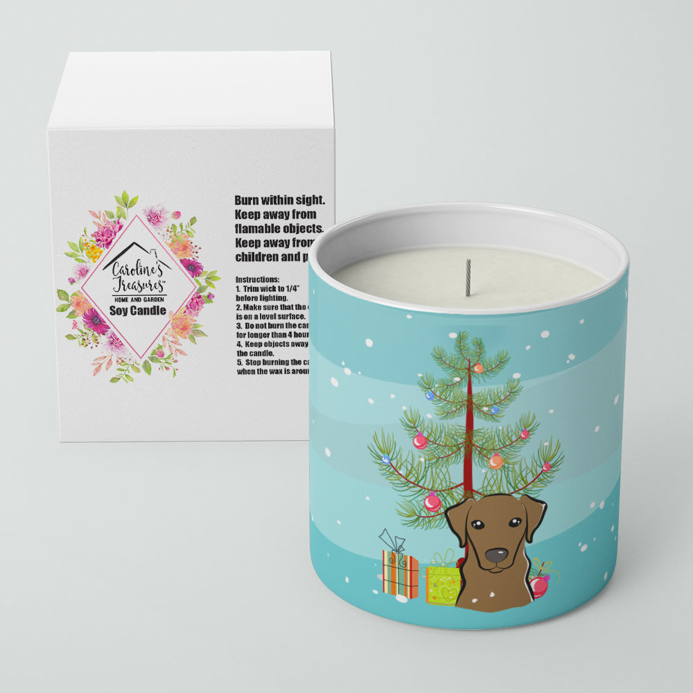Christmas Tree and Chocolate Labrador 10 oz Decorative Soy Candle - the-store.com
