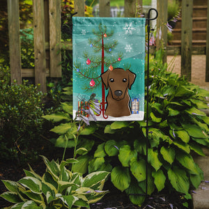 Christmas Tree and Chocolate Labrador Flag Garden Size BB1606GF