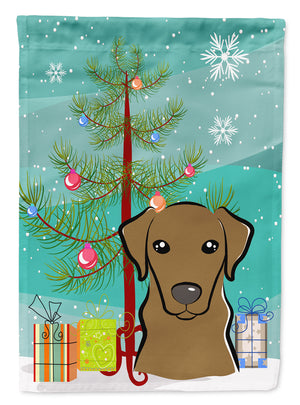 Christmas Tree and Chocolate Labrador Flag Garden Size BB1606GF