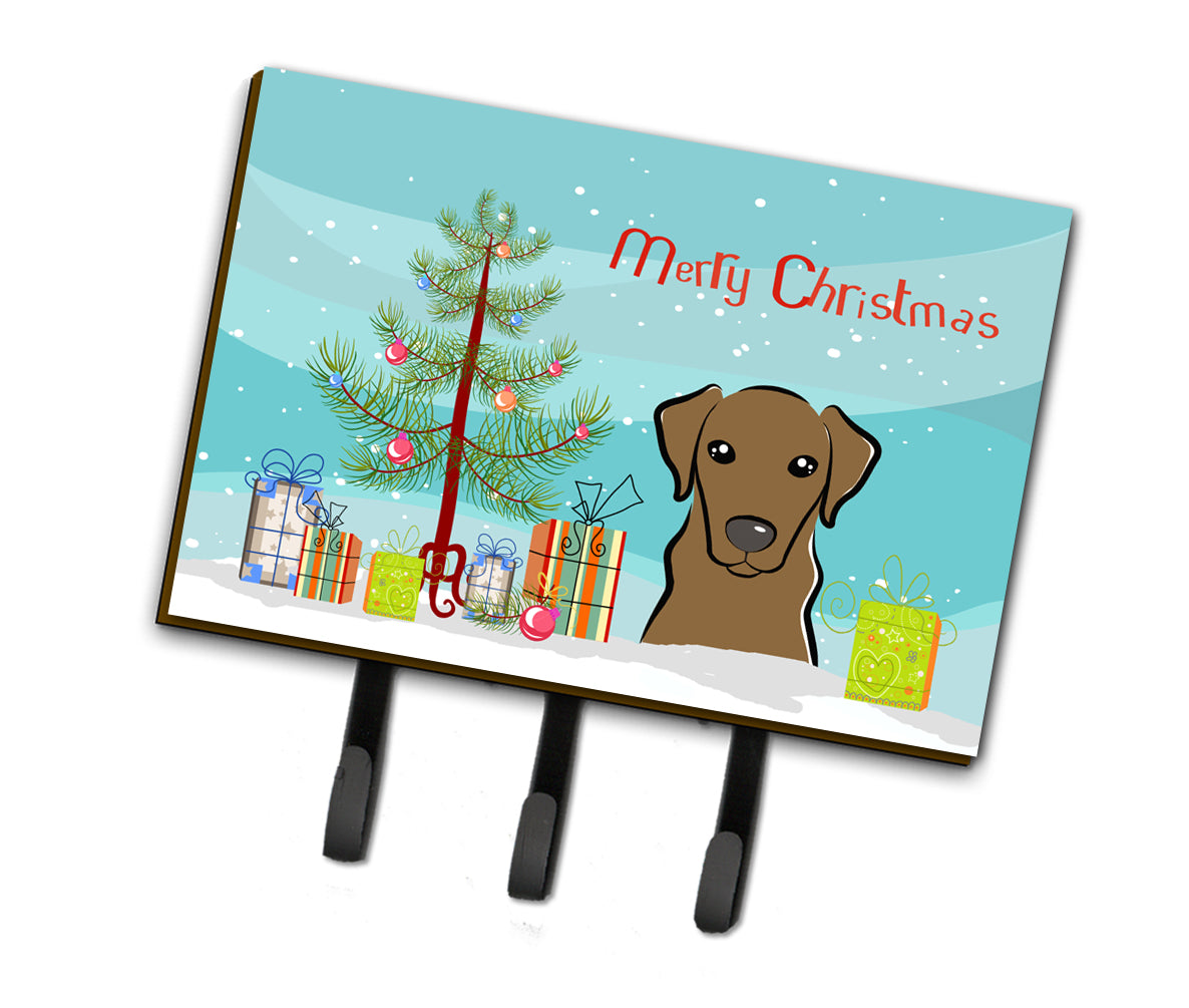 Christmas Tree and Chocolate Labrador Leash or Key Holder BB1606TH68