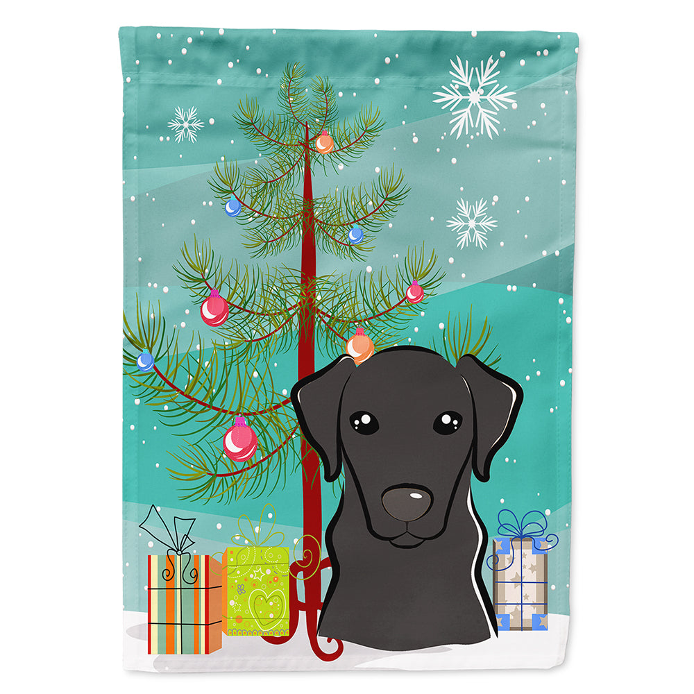 Sapin de Noël et drapeau du Labrador noir Taille de la maison en toile BB1607CHF