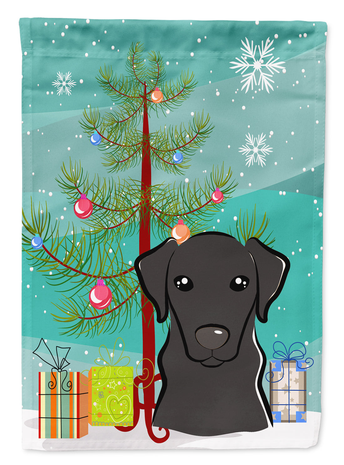 Christmas Tree and Black Labrador Flag Garden Size BB1607GF.