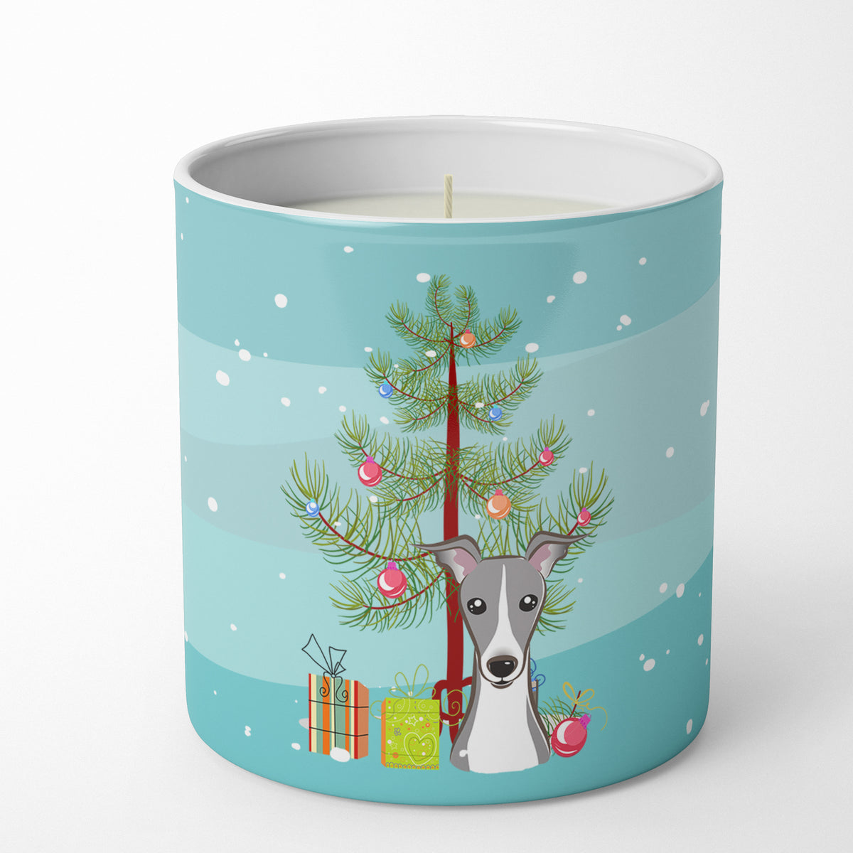 Buy this Christmas Tree and Italian Greyhound 10 oz Decorative Soy Candle