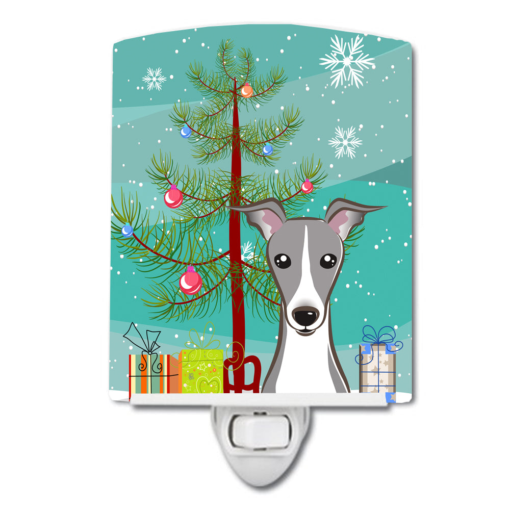 Christmas Tree and Italian Greyhound Ceramic Night Light BB1608CNL - the-store.com